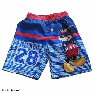 Disney Mickey Mouse Kids Swim Trunks - Red and Blue Size 5